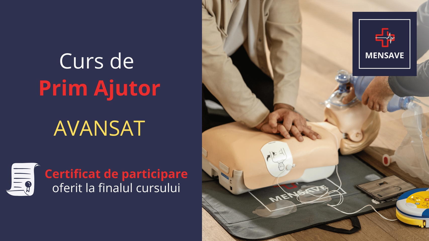 Curs de prim ajutor AVANSAT la Timișoara cu MENSAVE
